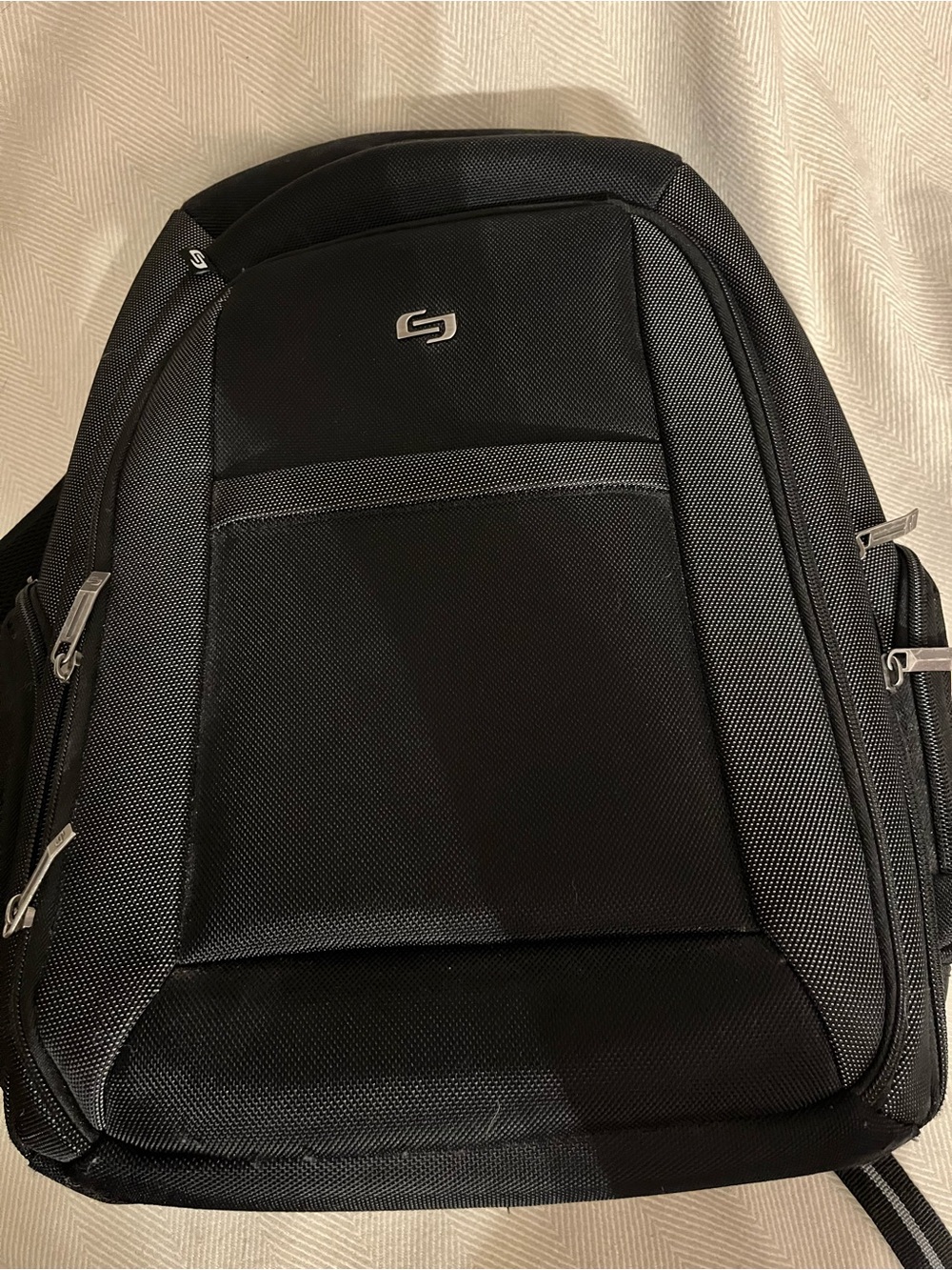 CJ Solo Black Padded Polyester Laptop Backpack